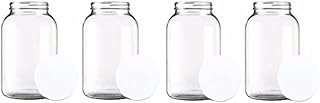 Home Brew Ohio One Gal Wide Mouth Glass Jar with Solid Lid-Set of 4