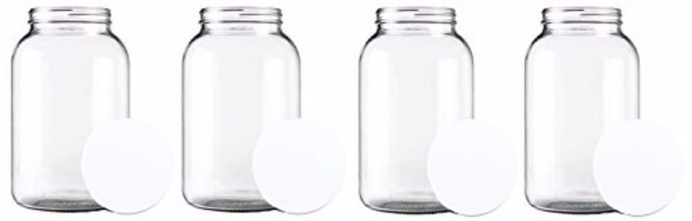 Home Brew Ohio One Gal Wide Mouth Glass Jar with Solid Lid-Set of 4