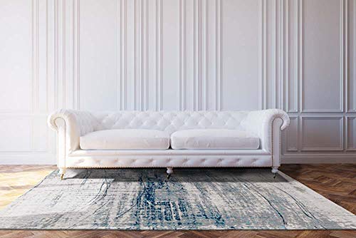 Louis de Poortere Mad Men Griff 8421 Bronx Azurite Rug, 6'7