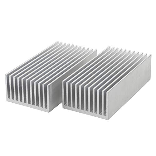 JIUWU Heatsink Cooling Module Aluminum Heat Radiator Cooling Fin for High Power LED Amplifier Transistor Silver 2 Pack