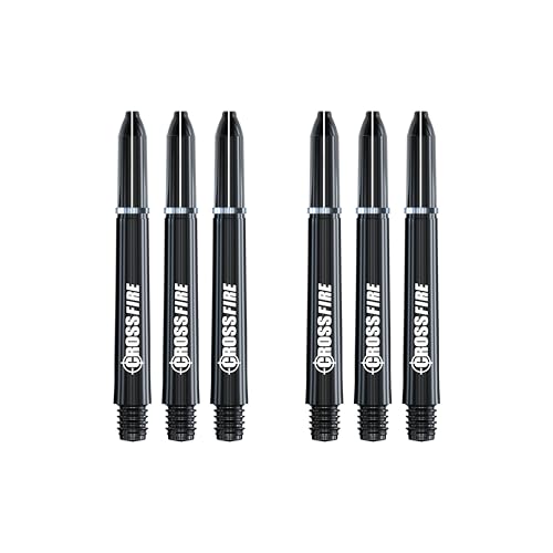 RED DRAGON Crossfire Carbon Fibre Intermediate Dart Shafts - 2 Sets Per Pack (6 Dart Shafts in Total)
