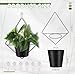 Baderke 6 Sets Wall Planters for Indoor Plants Hanging Wall Planter with Metal Holder Geometric Self Watering Wall Pots Mounted Succulent Pots, 5