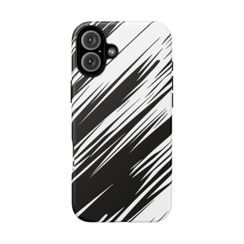 Coque rigide iPhone 16 Plus motif Speedlines noir et blanc protection