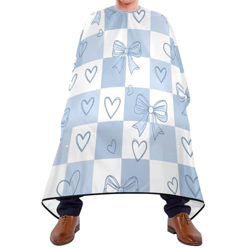 Capa profesional impermeable para corte de cabello azul miniatura 1