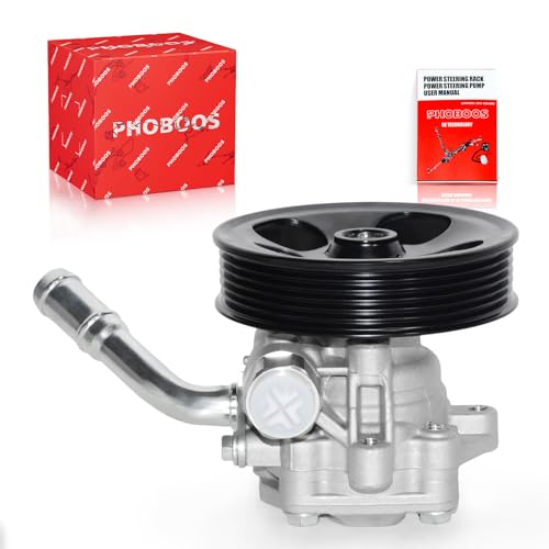 PHOBOOS Power Steering Pump Compatible with Jeep Wrangler 2012-2017, Wrangler JK 2018 V6 3.6L, with Outlet & Pulley, Smooth Steering, Low Noise, High Durability, Ref. 20-1039