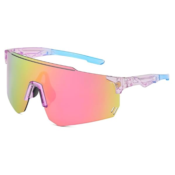 Long Keeper sportowe okulary rowerowe, okulary przeciwsłoneczne dla kobiet i mężczyzn, okulary do jazdy na rowerze, szybkie okulary UV400, okulary sportowe (jasnoróżowe różowe)