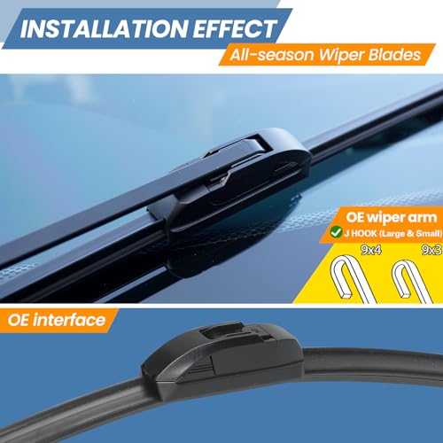 GSPSCN 3 Wipers Replacement for Dodge Journey 2020 2019 2018 2017 2016 2015 2014 2013 2012 2011 2010 2009 Original Equipment Windshield Wiper Blades 24"+19"+12" (set of 3) J hook by GSPSCN - Image 2