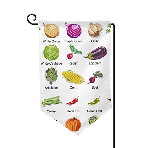 Drapeau de jardin légumes double face 12.5x18 cm décoration extérieure