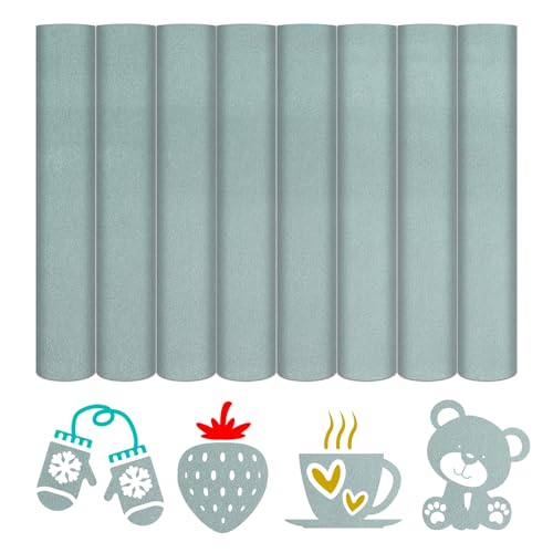 HTVSTD Grey Flock HTV Heat Transfer Vinyl 8 Sheets 12×10in Iron on Vinyl