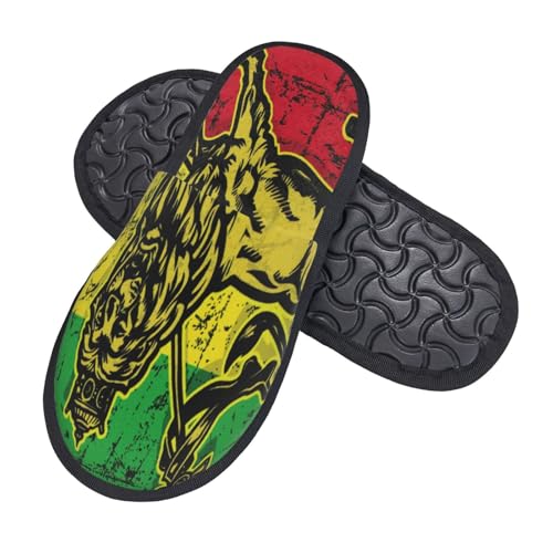 One Love Jamaican Rasta Reggae Slippers Cozy Non-Slip Indoor Shoes Soft Fluffy House Slippers For Women Men2