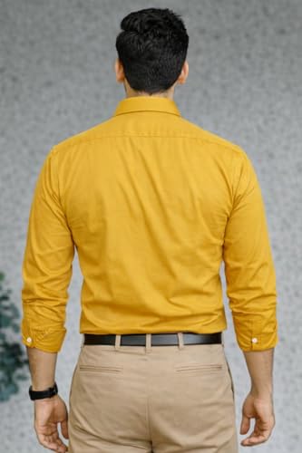 Image of Men Cotton Blend Full Sleeve Shirt for Man | Casual Business Party Festival Regular Fit, Long Sleeve with Chest Pocke | Formal Shirt for Men