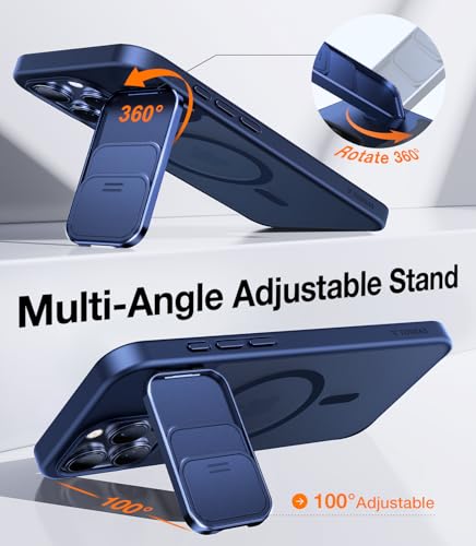 TORRAS Magnetic Shockproof Phone Case with Slide Camera Cover & 360° Spin Kickstand, Military Grade Drop Protection — view 5