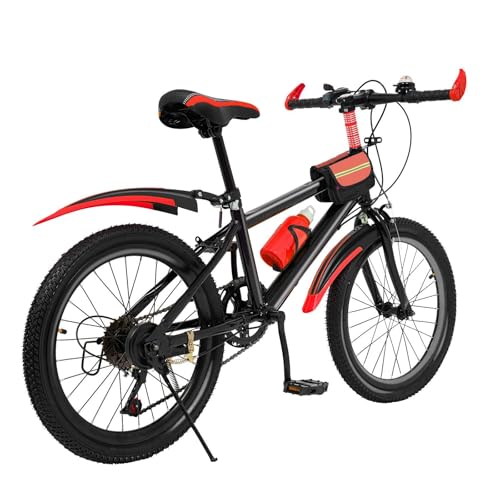 LKHDONG Premium Mountainbike 20 Zoll, 7 Gang Mountainbike Kinder Fahrrad, Kinderfahrrad für Mädchen und Jungs von 130-150 cm, Aluminium Mountain Bike mit Federgabel (Rot) LKHDONG Premium Mountainbike 20 Zoll, 7 Gang Mountainbike Kinder Fahrrad, Kinderfahrrad für Mädchen und Jungs von 130-150 cm, Aluminium Mountain Bike mit Federgabel (Rot)