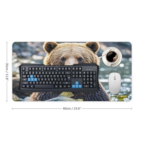 Protector de Escritorio Bear Holding Fish Grande Impermeable miniatura 2