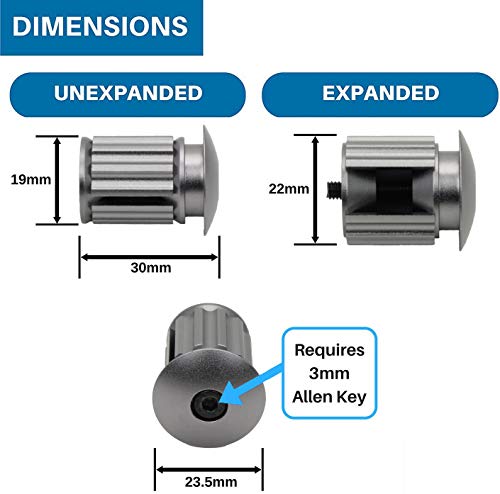 image for Domain Cycling Expanding Aluminum Handlebar End Plugs (Titanium, 2 Pc)