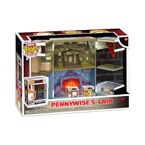 Funko Bitty Pop! Bitty Boxes: IT - Funhouse Playset con 2-0,9 Pulgadas (2,2 Cm) diminutas Mini Figuras - Vitrina de Exhibición Coleccionable con Escena Interior y Almacenamiento - Idea de Regalo
