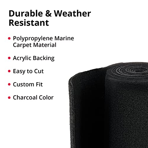 SeaSense: Boat Trailer Bunk Carpet - Cut for Custom Fit - WeatherProof Marine Carpet Material, Durable & Static Free - Charcoal, 8” - 12’ by SeaSense - Image 4