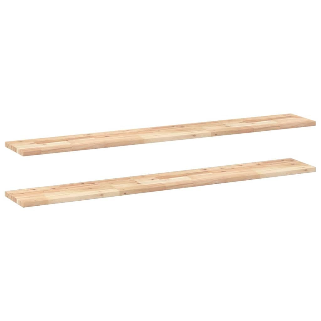 Estantes flotantes genéricos, 2 unidades, 140 x 20 x 2 cm, acacia maciza, sin tratar | Madera natural única, personalizable, pintura o laca, decoración de pared multifuncional, bricolaje creativo