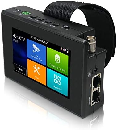 IP CCTV Tester 5 in 1 Support Upt to 4K IP Camera & 720P/1080P/3mp/4mp/5 Megapixel AHD, TVI, CVI & CVBS Analog Camera, Security Video Monitor with 4" Touch Screen, POE Out, WiFi Test, PTZ Test
