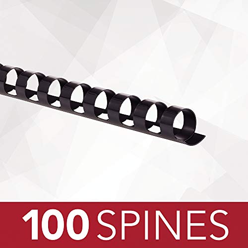 Gbc Binding Spines/Spirals/Coils, 7/16" Diameter, 70 Sheet Capacity, Combbind, Black, 100 Pack (4000056) #TOP1