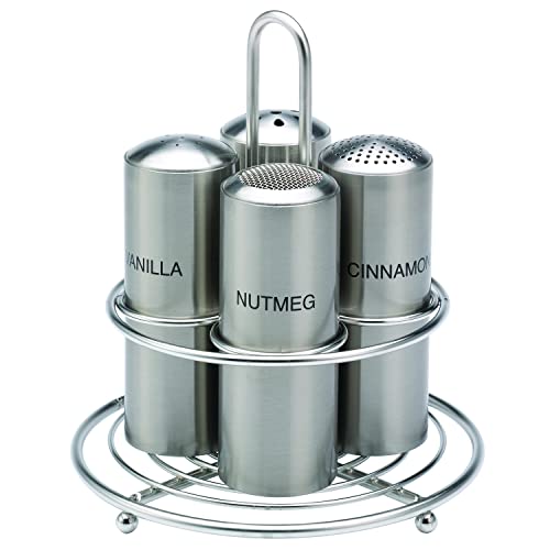 Service Ideas Stcmulticinn Condiment Shaker, Stainless Steel, Cinnamon Imprinted, 6 Ounces, 2"X2"X5.5" #TOP3