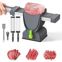 Multifunctional Slicer For Meat Slicing Shredding, One Cut 18 Slices, Manual Fresh Meat Cutter Food Slicer, Thickness Adjustable 2 Or 4 Mm For Home Cooking Hot PotColorGrey
