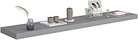 Vista 3 de Estantes flotantes de pared, 2 piezas de madera de fibropanel de densidad media gris de 47.2 x 9.3 x 1.5 pulgadas, estante de almacenamiento