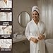 Jmr Usa Inc. Unisex 100% Cotton Terry Cloth Bathrobe – Ideal Robe for Men & Women at Home, Spa, Hotel, Sauna, Pool, Bath & Shower - White