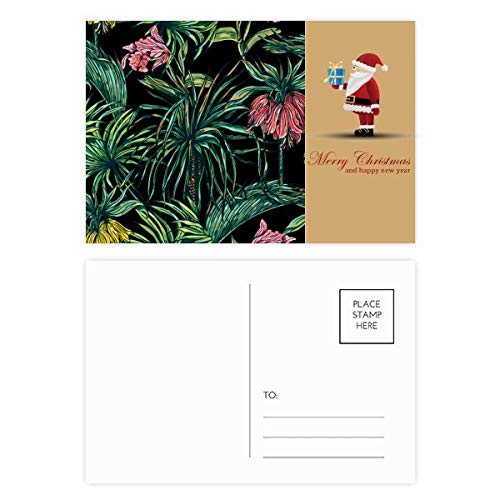 Cartes postales Père Noël avec fleurs ciel foncé pour accompagner vos cadeaux
