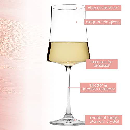 European Wine Glasses, High-End Stylish Wine Glass, [4 Pack] 12 Ounces Red Wine Glasses, Premium Crystal Clear Blown Glassware for Wines, Extremely Durable, Great Gift for Holiday, Christmas, Birthday - Thumbnail 3