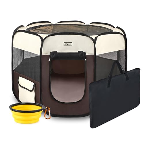 Aliparr Cercadinho Portátil para Animais de Estimação, Cercadinho para Cães, Cercadinho Dobrável par