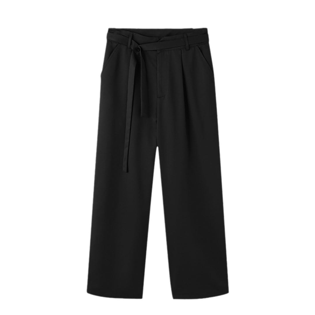 Vogrtcc Herren-Hose Mit Lockerer Taille, Hoher Taille Und Weitem Bein