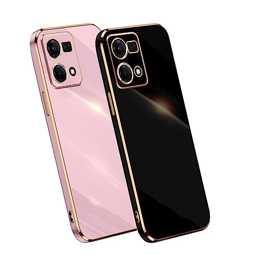 2-Pcs Case Compatible with Oppo Reno 7 4G Phone Cover TPU Soft Luxury Electroplated Slim [Anti-Scratch] [Shockproof] [Full Body Protection] Phone Case for Oppo Reno 7 4G Protective Cover (15)
