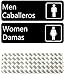 Kraken Sign Co. - Restroom Sign Set with Adhesive In Spanish And English - 9