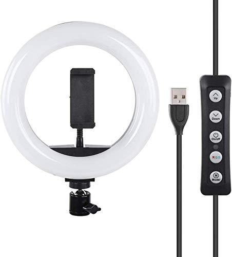 Anneau Lumineux LED RVB 8'' avec clip téléphone et support universel 1/4" pour vlog