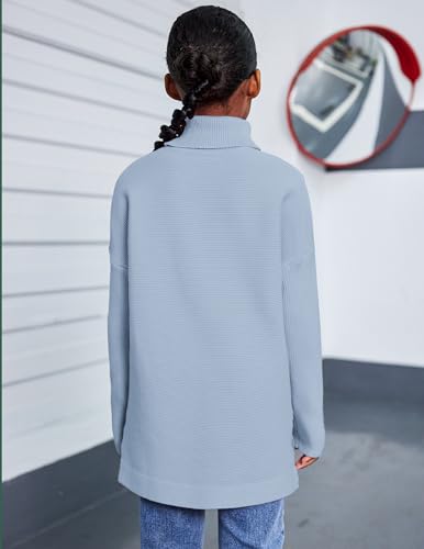 Arshiner Girls Sweaters Turtleneck Kids Tunic Long Sleeve Knit Chunky Pullover Jumper Tops4