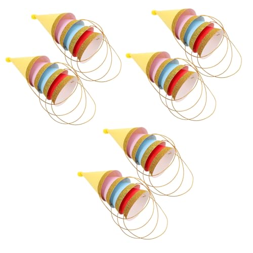 VILLFUL 24 Pezzi Cappellini Per Feste Di Compleanno Per Cappellini A Cono Per Feste A Cono Di Carta Accessori Per Servizi Fotografici Per Neonati Per Di