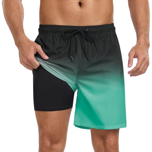 Mens Swim Trunks with Compression Liner 7 Inch Swim Shorts 2 in 1 Quick Dry Board Shorts Beach Wear4