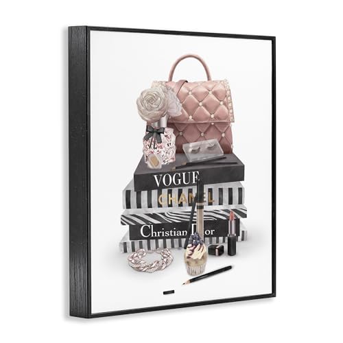 Stupell Industries 'Fashion Bookstack Accessories', Framed Giclee Art, Black, 16 x 20 Inches, Easy to Hang and Sturdy, Made in USA, by Ziwei Li by Stupell Industries - Image 2