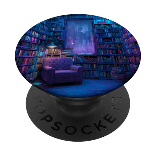 Livre Bibliotheque Etagere Fauteuil Fenetre Modele Imprime PopSockets PopGrip Adhésif