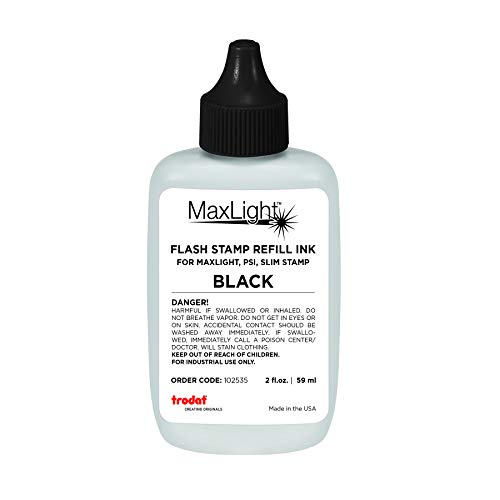 Trodat ML2OZ-BLK Maxlight Refill Ink 2oz Bottle Color Black