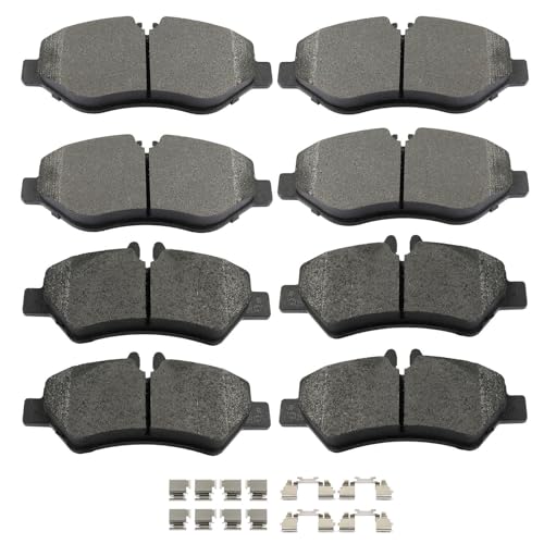 Image of SCITOO D1316 D1317 Front & Rear Metal Brake Pads Sets w /Hardware Replacement For Dodge For Sprinter 2500 07-09,For Freightliner For Sprinter 2500 07-12 14 16,For Benz For Sprinter 2500 10-18