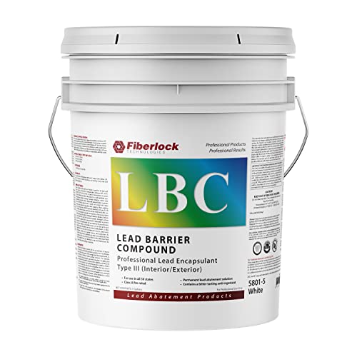 Fiberlock Lead Barrier Compound III, 5 Gallons, White, Industrial Lead Encapsulant, Forms…