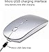 ZERU Bluetooth Mouse,Rechargeable Wireless Mouse for MacBook Pro/MacBook Air/Laptop/PC/Mac/iPad pro/Computer,Bluetooth 5.2 + 3.0 +2.4G USB Receiver (Silver)