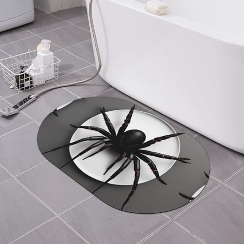 Tapis de bain araignée noire absorbant facile à nettoyer