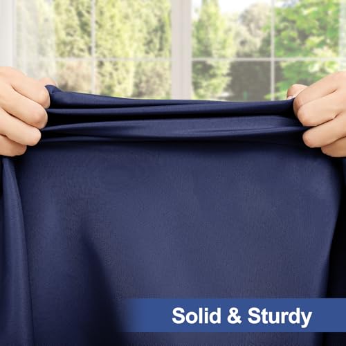 homing Round Elastic Fitted Tablecloth, Water-Resistant Fabric Tablecloths for 36"-44" Tables, Washable Polyester Table Cover for Picnic, Caming, Dinner, Indoor & Outdoor, Navy by homing - Image 3
