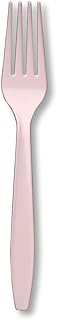 Creative Converting 50-Count Touch of Color Premium Plastic Forks, Classic Pink -