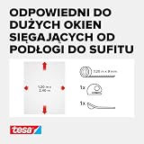 tesa INSECT STOP H&L Fly Screen Premium for Windows - siatka z mocną taśmą rzepową, łatwe zdejmowanie, przycinana na wymiar - 120 x 240 cm - biały (lekka prywatność)