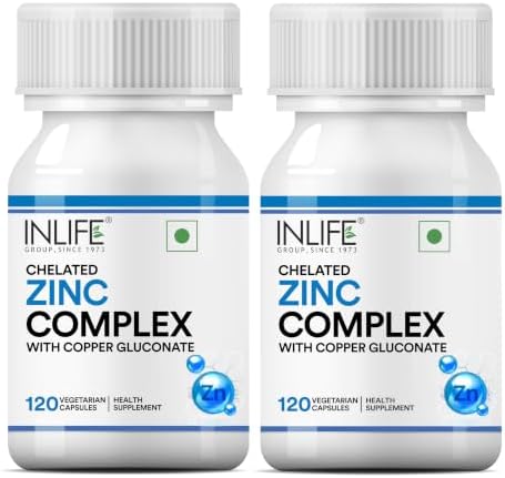 INLIFE Zinc Picolinate with Copper Gluconate Complex, 240 Veg Capsules
