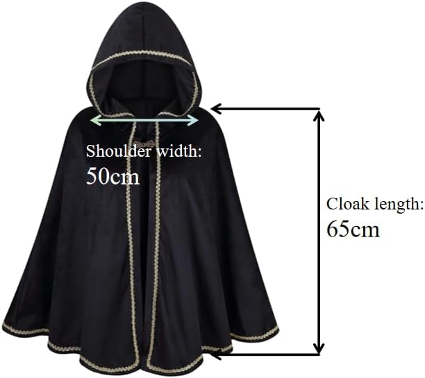 LMYOVE Women Hooded Cape Medieval Renaissance Cloak Costume Accessory for Halloween Christmas Ren Faire Cosplay Party - Image 2